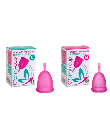Kit Menstrual Cup MamiCup M+L (Pink) Soft flexible reusable medical silicone - Buy Online on GoSupps.com