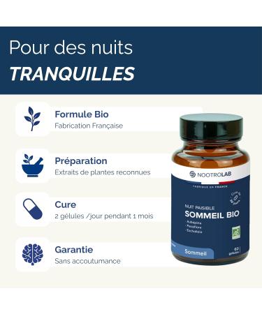 Sommeil Bio Compl ment Alimentaire Naturel avec Aub pine Passiflore et Escholtzia 60 G lules Fabriqu en France - Buy Online on GoSupps.com