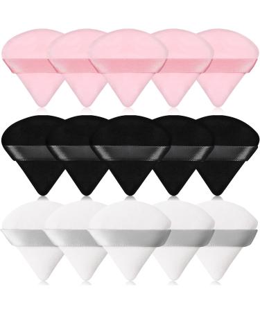 15 Pieces Triangle Powder Puff Face Soft Makeup Puff Velour Puff for Loose Powder Body Powder Foundation Makeup Sponge Beauty Blender Wet Dry Makeup Tool(Black, Pink, White) - Buy Online on GoSupps.com