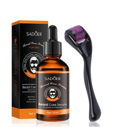 Beard Growth Kit With Derma Roller+Beard Oil For Men Natural Ingredients For Beard Growth Beard Moisturiser-Birthday Gifts For Men