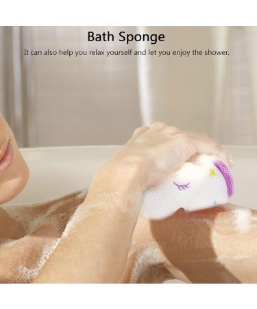 Solustre Unicorn Shower Sponge - Baby-Friendly Soft Loofah for Kids & Women | Gentle Skin Cleaning & Peeling Mesh | Ideal for Baths - Buy Online on GoSupps.com
