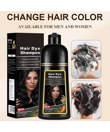 Hair Dye Shampoo for Gray Coverage - 3 in 1 Natural Hair Color Shampoo (Dark Brown) - 16.9 Fl Oz for Men & Women - Buy Online on GoSupps.com