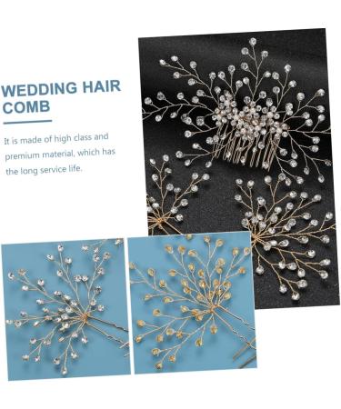 minkissy 2 Sets Bridal Headwear Bridal Hair for Wedding Bridal Hair Clip Bride Hair Decor Pearl Headpiece Hair Pin Wedding Hair Decoration Zinc Alloy Hair Comb Women's European and American - Buy Online on GoSupps.com