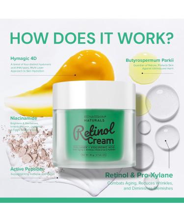 Retinol Moisturizer Face Cream - Anti-Wrinkle Collagen Night Cream with Hyaluronic Acid & Niacinamide - Firming Skin Care for Face & Neck - 2.1 Fl Oz - Buy Online on GoSupps.com