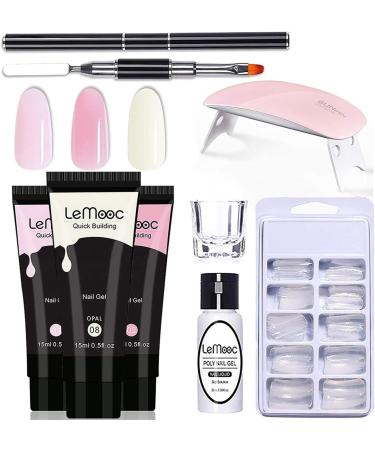 GMWD Poly Nail Gel Kit Gel Nail Extension Kits 3 Colours 15ml Polygel Nail Starter Kit Professional Nail Builder Gel Set Quick Extension Building Gel Starter Kit Nail Art Sets for Beginners - Buy Online on GoSupps.com