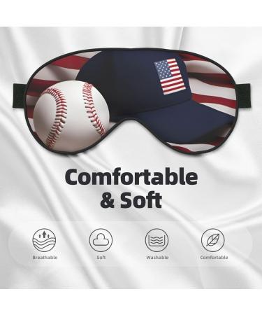 American Flag Baseball Sleep Mask - Adjustable Breathable Eye Mask for Comfortable Sleep | International Shipping Available - Buy Online on GoSupps.com