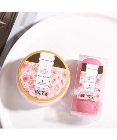 Spa Luxetique Rose Bath Set - 8 Pcs Spa Basket for Women | Bubble Bath, Bath Bombs, Body Lotion, Bath Salts | Gifts for Her | Birthday & Christmas Gift Set - Buy Online on GoSupps.com