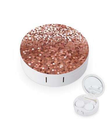 Contact Lens Case Rose Gold Glitter Portable Travel Contact Lens Box Contact Lens Storage Box