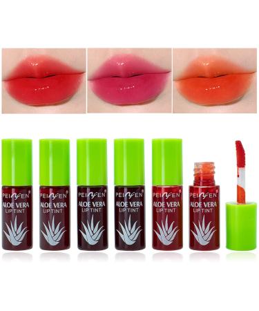 Water Based Lip Stain Set Dyeing Lip Liquid Lip Glaze Multi-use Korean Moisturizing Velvet Mini Lip Glaze Vivid Color Lip Stain with Moisturizing Weightless Long lasting Non-Stick Cup Waterproof