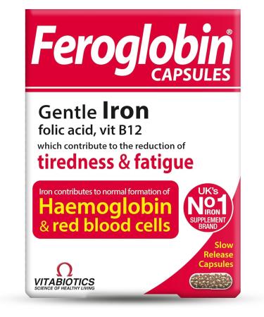 (Pack of 4) UK's Feroglobin Capsules | Gentle Iron - Reduce Tiredness & Fatigue