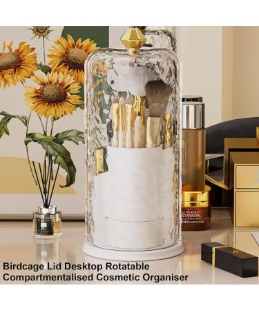Makeup Brush Holder Rotating Makeup Brush Organizers Makeup Brush Storage Organizers Desktop Organizers For Cosmetics Milky - Buy Online on GoSupps.com