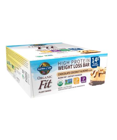 Garden of Life Organic Fit High Protein Weight Loss Bar Chocolate Coconut Almond 12 Bars 1.94 oz (55 g) Each