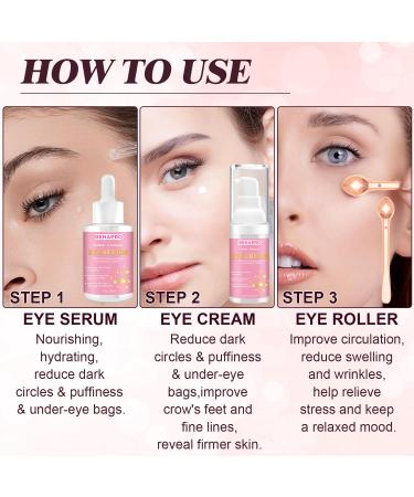 Caffeine Eye Cream - Dark Circles & Puffiness Treatment | Eye Serum & Roller for Wrinkles & Bags Under Eyes - Buy Online on GoSupps.com