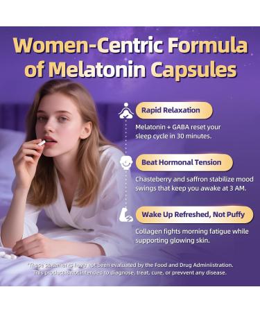 GPGP GreenPeople Melatonin 5mg Extra Strength | Adult Extra Strength Supplement Sleep Aid with Ashwagandha Saffron L Theanine Valerian Root GABA-120 Sleeping Capsules - Buy Online on GoSupps.com