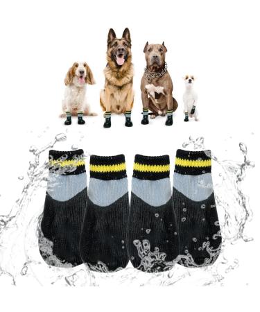 Hjumarayan 4 pieces of dogs waterproof anti -slip dog shoes Pfoten protection dog shoes indoor outdoor non -slip stopper socks for dog puppies black (4#) 4# black - Buy Online on GoSupps.com