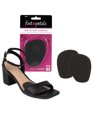Foot Petals Fancy Feet Women's Foot Cushions 1 Pair (Pack of 1) Black