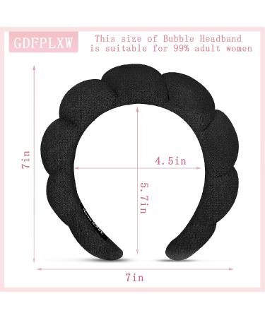 Bubble Headband for Women - Non-Slip Spa Headband for Washing, Makeup, Skincare - Puffy Headwear (Black) - Buy Online on GoSupps.com
