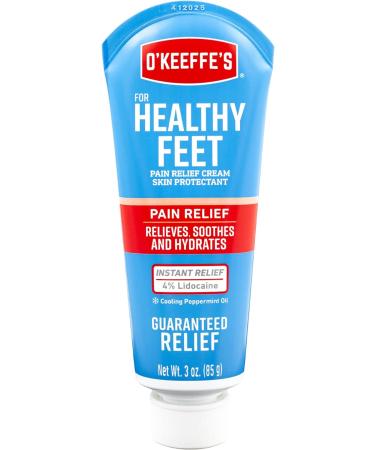 O'Keeffe's Healthy Feet Pain Relief Cream 3oz Tube - Foot Pain Cooling Treatment - Buy Online on GoSupps.com