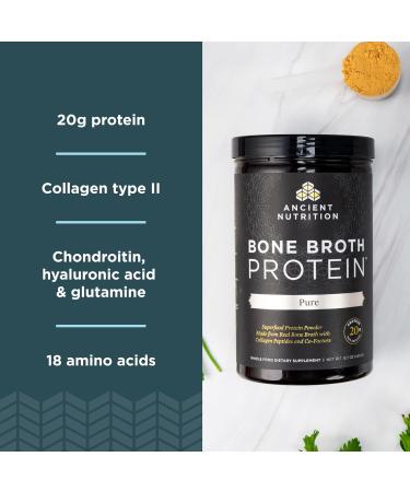 Ancient Nutrition Bone Broth Protein Powder Pure 20 Servings + Organic Supergreens Powder Greens Flavor 25 Servings - Buy Online on GoSupps.com