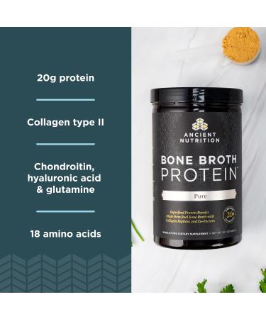 Ancient Nutrition Bone Broth Protein Pure - 15.7 oz | Dr. Axe's Premium Protein Supplement - Buy Online on GoSupps.com