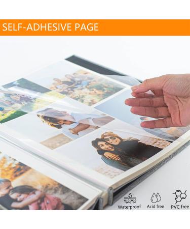 Self Adhesive Photo Album for 4x6 5x7 8x10 Pictures | Scrapbook with Magnetic Pages & Metallic Pen | Baby Wedding Family Memories | 11x10.6 Grey 40 Pages - Buy Online on GoSupps.com