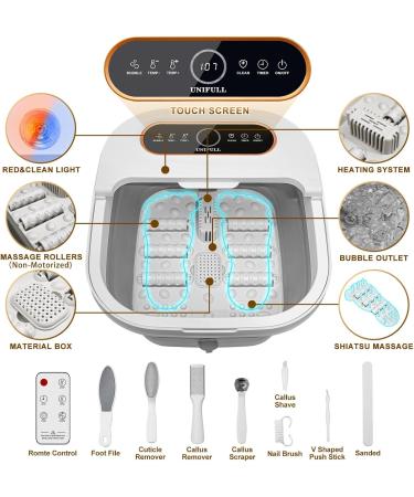 Collapsible Foot Spa Bath Massager with Heat and Massage Rollers Touch Screen Bubble Foot Pedicure Kit Temperature Control Pedicure Foot Spa Foot Bath - Buy Online on GoSupps.com