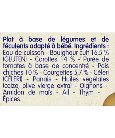 Bl dina Bl dichef Plat B b d s 12 Mois Couscous V g tal aux L gumes et Pois Chiches Repas Complet 230g - Buy Online on GoSupps.com