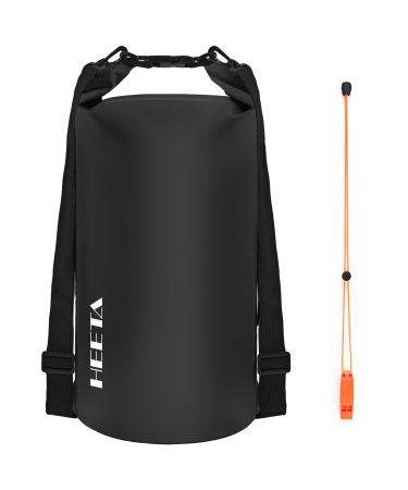 HEETA Waterproof Dry Bag for Women Men (Updated Version) 5L/10L/20L/30L Roll Top Lightweight Dry Storage Bag Backpack with Emergency Whistle for Travel Swimming Boating Kayaking Camping and Beach Black 5L