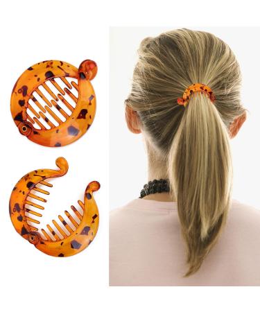 WLLHYF Hair Clips 3 Pieces Resin Banana Round Fish Clips for Women Girls Ladies Fishtail Wide Tort Toned Comb Hair Accessories - Buy Online on GoSupps.com