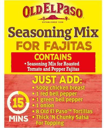 Old El Paso Roasted Tomato & Pepper Fajita Seasoning Mix 30g - Spicy Pepper - Pack of 1 - Buy Online on GoSupps.com