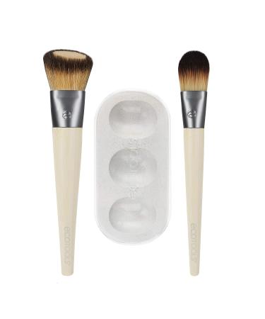 EcoTools Custom Match Makeup Brushes Set - Liquid Foundation & Mix Palette - 2 Brushes for Flawless Application - Buy Online on GoSupps.com