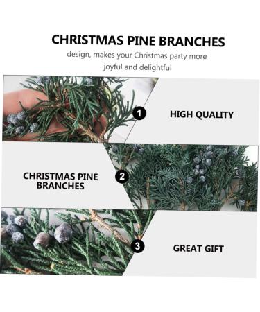 Amosfun 2 Pcs Pine Branch Diy Material Pine Stems for Crafts Artificial Evergreen Branches Xmas Pine Picks Christmas Pine Branches Fake Pine Branches Ornaments Wooden Glass Cover - Buy Online on GoSupps.com