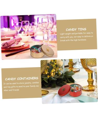 Alipis 4 pcs Aging Storage Candy Round Tinplate Delicate Sweets Wedding Cans Ing Candies Containers - Buy Online on GoSupps.com