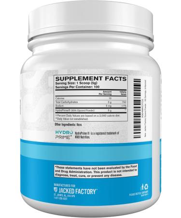 Jacked Factory Glycerol Pump Powder - Cell Volume Hyper Hydrator with HydroPrime Glycerol Powder to Enhance Pumps Hydration Muscle Fullness Endurance & Performance - 100 Servings Unflavored 100 Count (Powder) - Buy Online on GoSupps.com