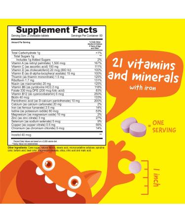 VitaWorks Kids Multivitamin with Iron & Minerals Chewable Tablets - Mixed Fruit Flavor - 120 Chewables - Buy Online on GoSupps.com