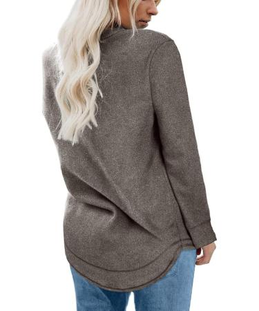 Crew Neck Shirts Long Sleeve Sweatshirts SkinFriendly Pullover Loose Fit and Casual for Home (M) Gray - Buy Online on GoSupps.com