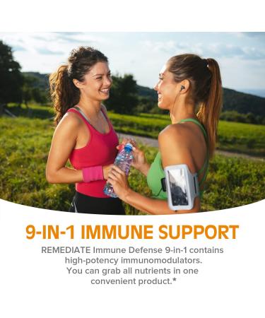 REMEDIATE Immune Defense 9-in-1 Supplement for Superior Immune Support - 60 Vegetarian Capsules - Buy Online on GoSupps.com