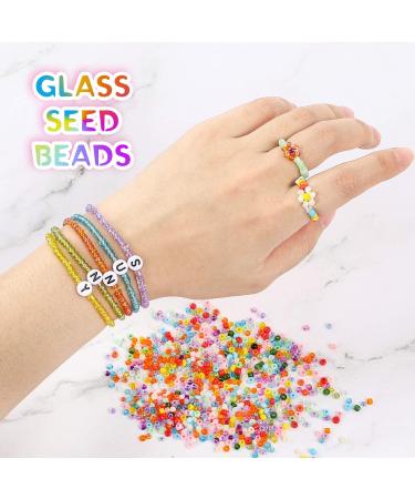 DICOBD Craft Beads Kit - 10800pcs Glass Seed Beads & 1200pcs Letter Beads for Jewelry Making - Includes Cords for Bracelets, Necklaces, and Key Chains - Buy Online on GoSupps.com