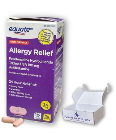 Allergy Relief Tablets- 180mg Fexofenadine Hydrochloride 30ct (Pack of 1) Boxed by Fusion Shop Store