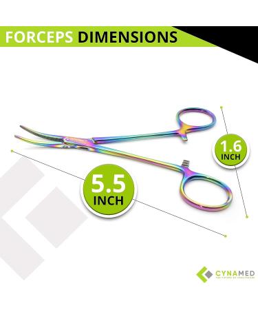 Cynamed Set of 2 Rainbow Stainless Steel Hemostat Forceps - 5 inch Small Pliers - Buy Online on GoSupps.com