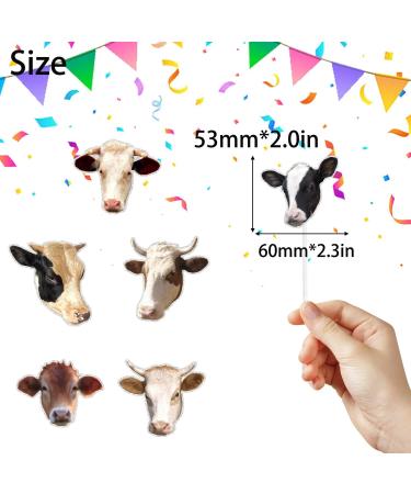 Kid's Cow Themed Happy Birthday Cupcake Toppers 18-PC Set - This is a great cow themed birthday party Moo party western cowboy party or baby shower party decoration - SugarGera - Buy Online on GoSupps.com