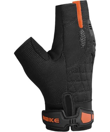 Buy Inbike Half-Finger Summer Bicycle Gloves for Men Breathable Slipproof MTB Gloves with TPR Finger Pads & EVA Padding - Black/Orange - Buy Online on GoSupps.com