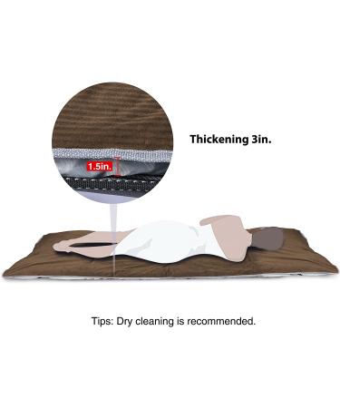 CAMPMOON XL Camping Cot Pads Mattress for Adults - Thicker Cotton Sleeping Pad, Waterproof Bottom - 75x28 inches, Navy Blue/Gray Brown - Buy Online on GoSupps.com