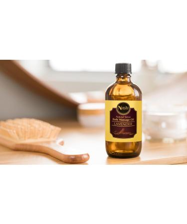 Natural Sense Body Massage Oil with Lavender | Premium All-Natural & Spa-Quality 10 Fl Oz - Rice Bran Sunflower & Coconut Oils - Buy Online on GoSupps.com