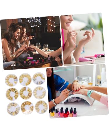 minkissy 54 Boxes Nail Art Accessories Gold Glitter Metal Nail Art Nail Stickers Punk Stickers False Nail Manicure Charm Nail Charm Decals Nail Jewelry Disc Plastic White Rivet - Buy Online on GoSupps.com