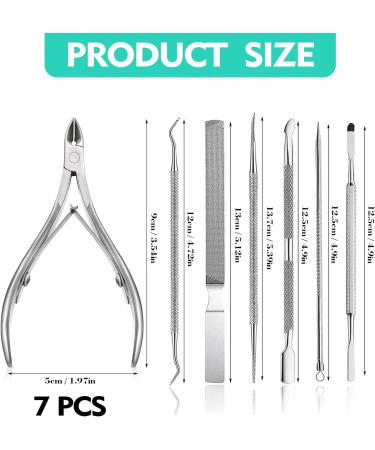 TAMUNI 7 Pcs Cuticle Remover Kit Comprehensive Manicure & Pedicure Tools Set - Cuticle Remover Cutter Nipper and Triangle Cuticle Nail Repair Durable Dead Skin Clipper Manicure Pedicure Tools - Buy Online on GoSupps.com