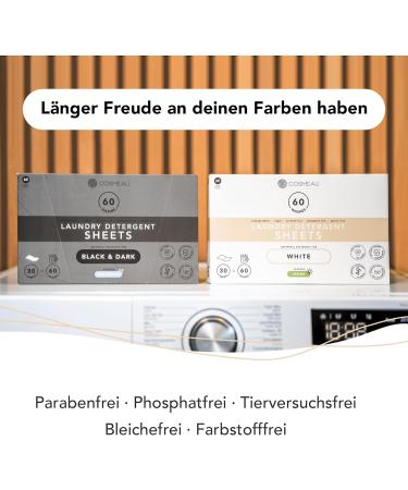 Cosmeau Sustainable Detergent Leaves for White Laundry - Spring Fresh Scent - 60 Washes (30 Leaves) - Plastic-Free Travel Solution - Buy Online on GoSupps.com
