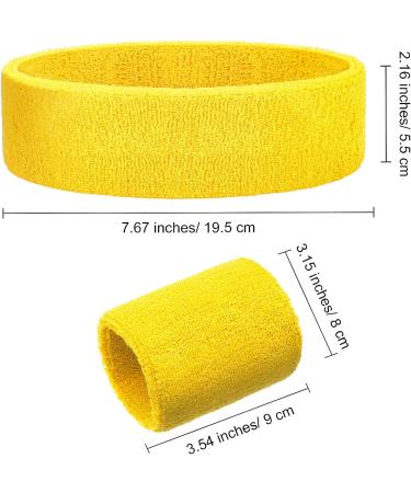 80s Neon Sweatbands Set - 24 Pieces: 8 Headbands, 16 Wristbands - Elastic Athletic Bands for Man Woman - Bright Colors - 80s Party Bulk Pack - Buy Online on GoSupps.com