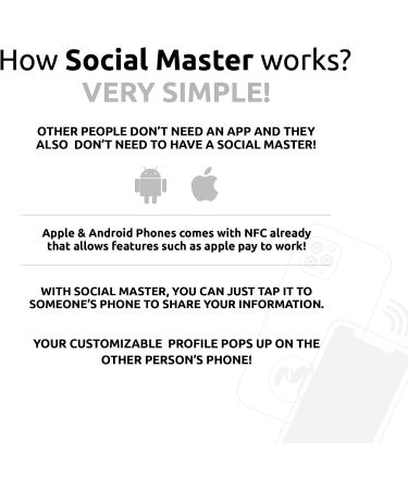 Social Master NFC Business Card - Instant Contact and Social Media Sharing - Gray - iOS and Android Compatible - Buy Online on GoSupps.com