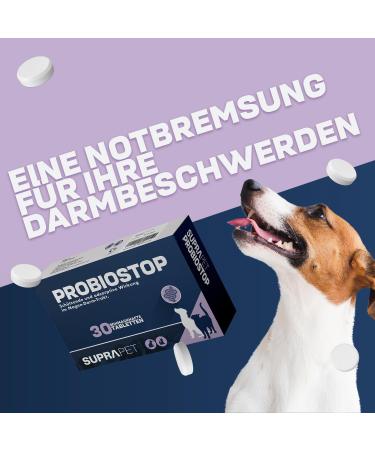 Suprapet ProBiostop - Probiotic Tablets for Dogs & Cats | 30 Natural Supplement for Gut Health with Inulin & Baobab - Buy Online on GoSupps.com